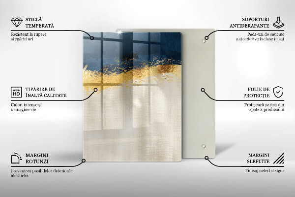 Kuchynská doska zo skla Zlatá abstrakcia