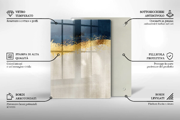 Kuchynská doska zo skla Zlatá abstrakcia