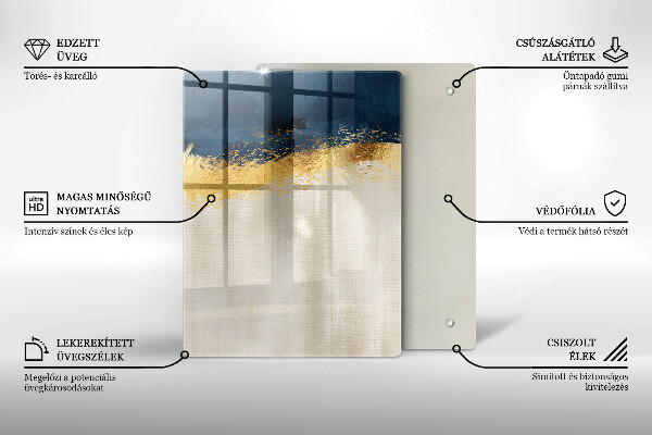 Kuchynská doska zo skla Zlatá abstrakcia