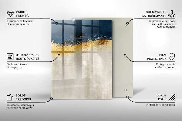 Kuchynská doska zo skla Zlatá abstrakcia