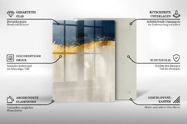 Kuchynská doska zo skla Zlatá abstrakcia