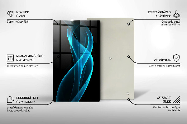 Kuchynská doska zo skla Modrá abstrakcia