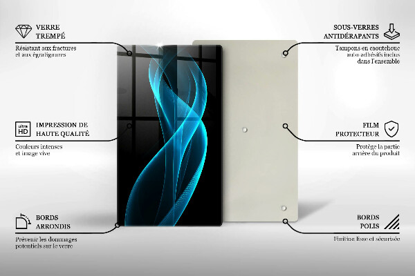 Kuchynská doska zo skla Modrá abstrakcia