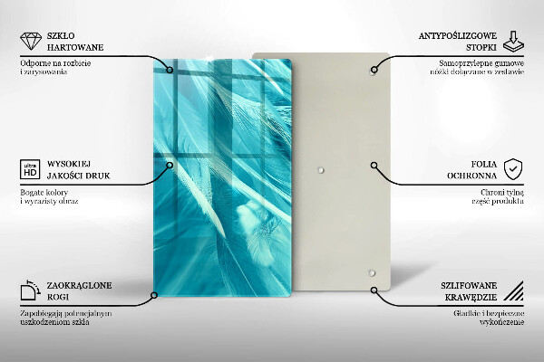 Kuchynská doska zo skla Jemné perie