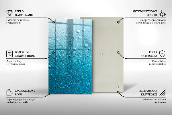 Kuchynská doska zo skla Kvapky vody