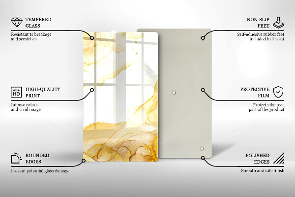 Kuchynská doska zo skla Zlatá abstrakcia