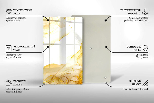 Kuchynská doska zo skla Zlatá abstrakcia