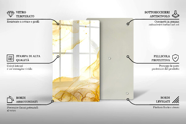Kuchynská doska zo skla Zlatá abstrakcia