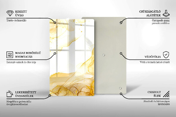 Kuchynská doska zo skla Zlatá abstrakcia