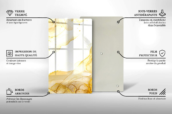 Kuchynská doska zo skla Zlatá abstrakcia