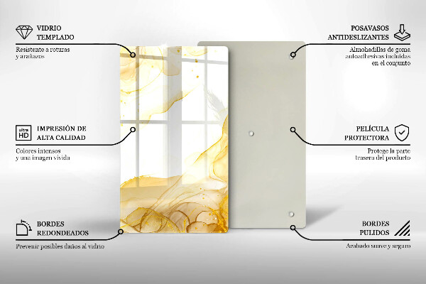 Kuchynská doska zo skla Zlatá abstrakcia