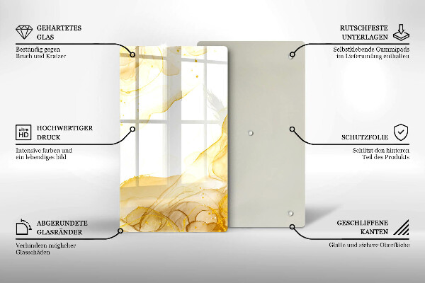 Kuchynská doska zo skla Zlatá abstrakcia