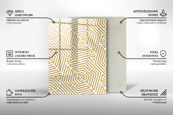 Kuchynská doska zo skla Zlatá abstrakcia