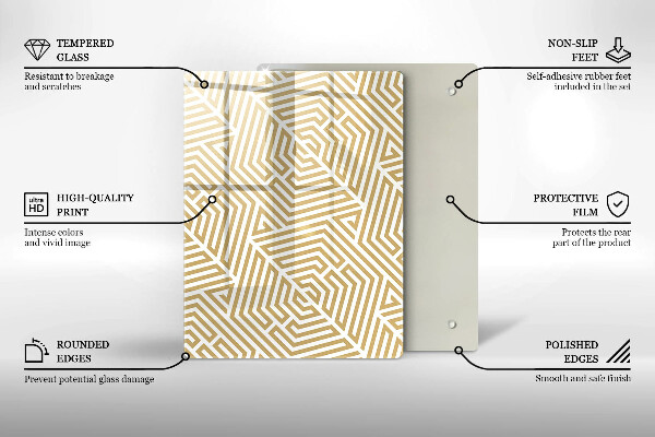 Kuchynská doska zo skla Zlatá abstrakcia