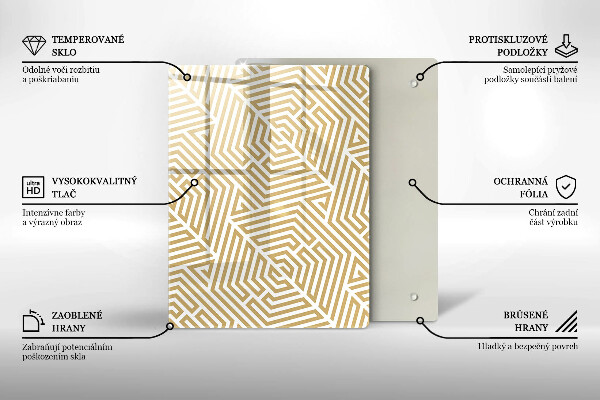 Kuchynská doska zo skla Zlatá abstrakcia