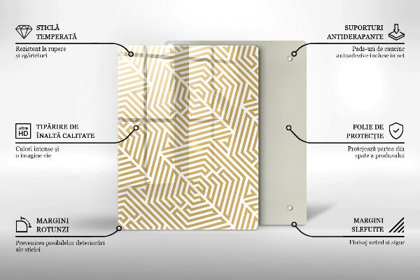 Kuchynská doska zo skla Zlatá abstrakcia