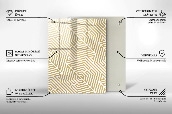 Kuchynská doska zo skla Zlatá abstrakcia