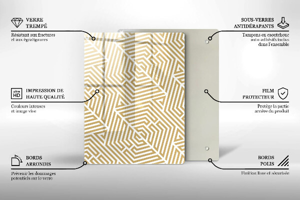 Kuchynská doska zo skla Zlatá abstrakcia