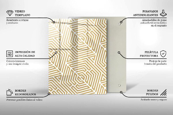 Kuchynská doska zo skla Zlatá abstrakcia