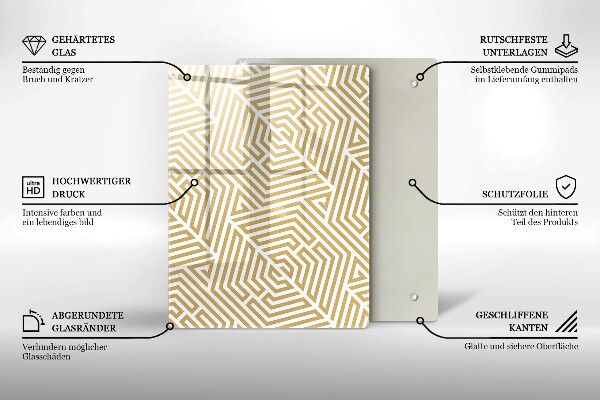 Kuchynská doska zo skla Zlatá abstrakcia