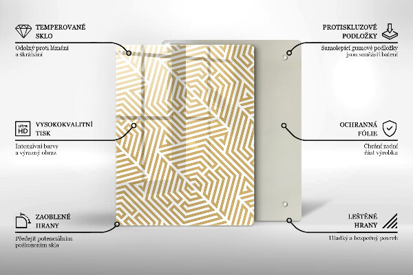 Kuchynská doska zo skla Zlatá abstrakcia