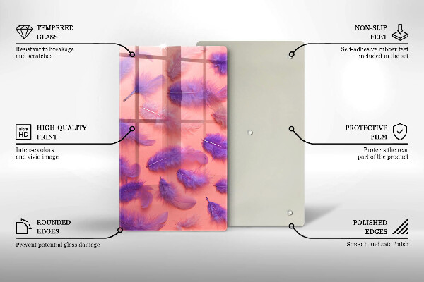 Kuchynská doska zo skla Nadýchané perie