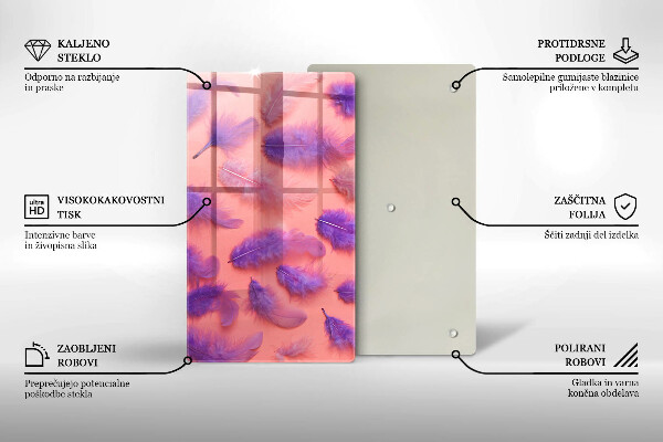 Kuchynská doska zo skla Nadýchané perie