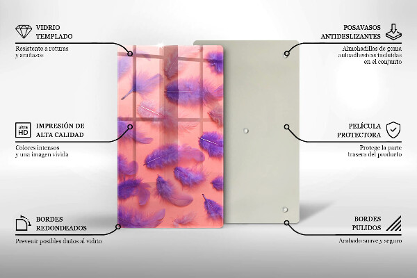 Kuchynská doska zo skla Nadýchané perie