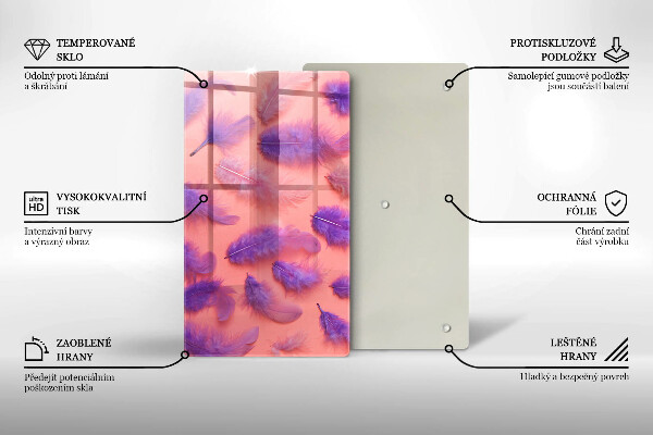 Kuchynská doska zo skla Nadýchané perie