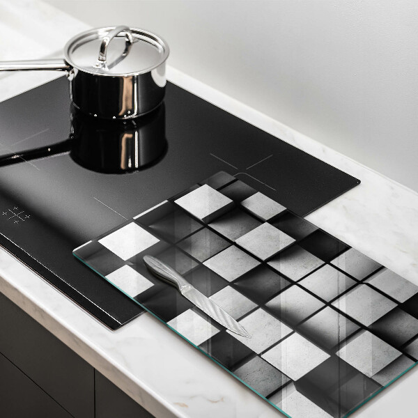 Kuchynská doska zo skla Abstraktné 3D štvorce