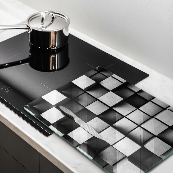 Kuchynská doska zo skla Abstraktné 3D štvorce