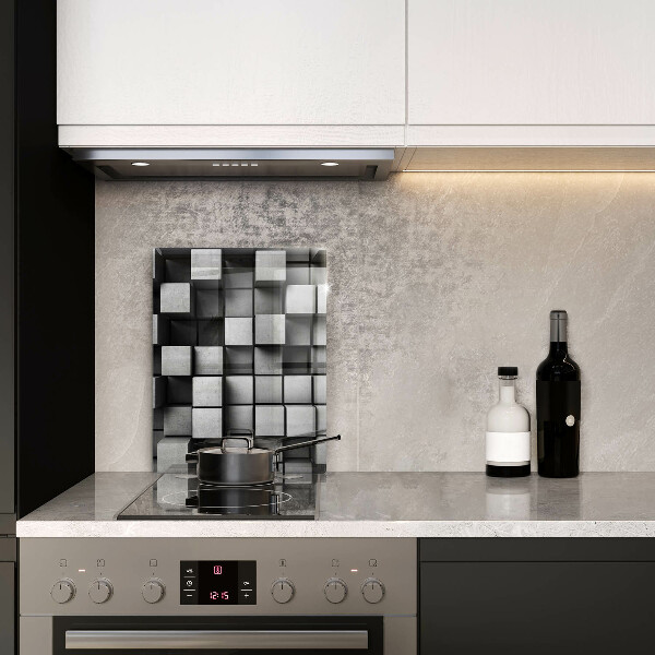 Kuchynská doska zo skla Abstraktné 3D štvorce