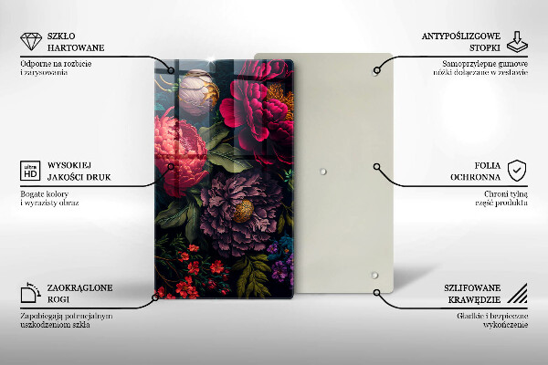 Kuchynská doska zo skla Nádherné kvety