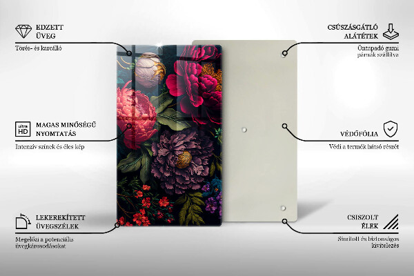 Kuchynská doska zo skla Nádherné kvety