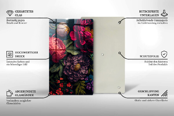 Kuchynská doska zo skla Nádherné kvety