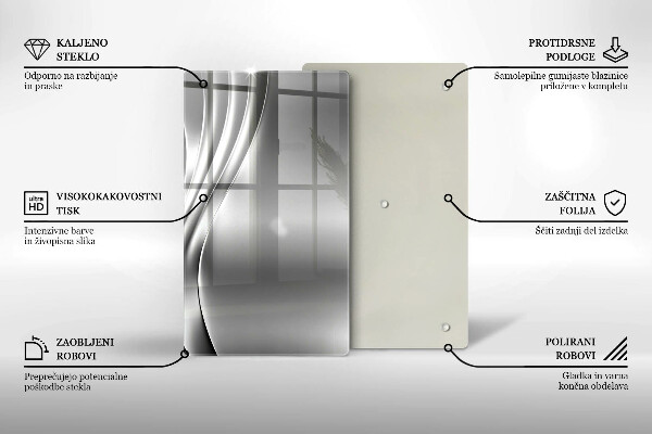 Kuchynská doska zo skla Kovová konštrukcia