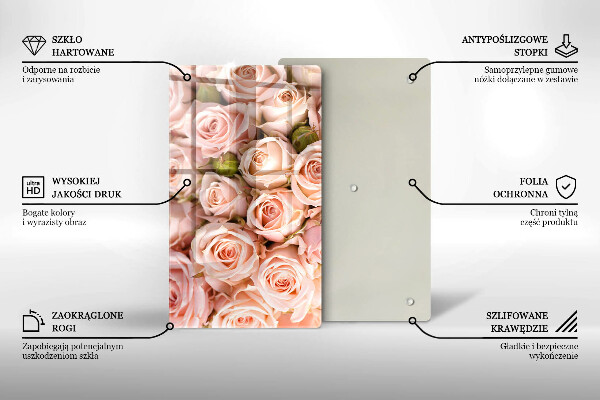 Kuchynská doska zo skla Kytica jemných ruží