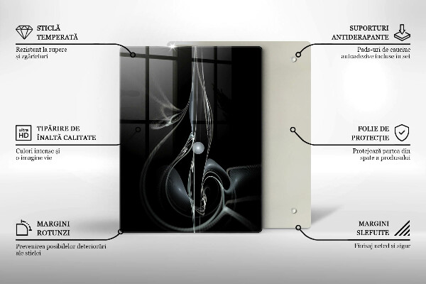 Kuchynská doska zo skla Kytica jemných ruží