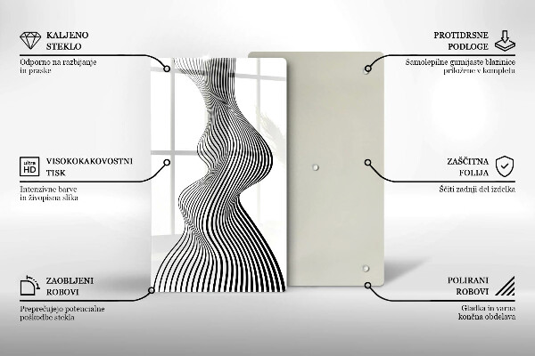 Kuchynská doska zo skla Lineárna abstrakcia