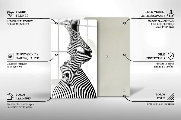Kuchynská doska zo skla Lineárna abstrakcia