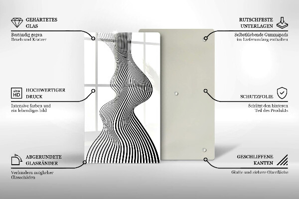 Kuchynská doska zo skla Lineárna abstrakcia