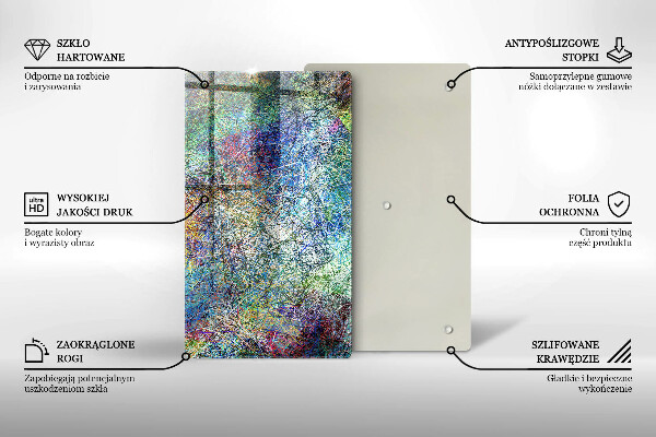 Kuchynská doska zo skla Farebná čiarová abstrakcia