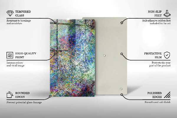 Kuchynská doska zo skla Farebná čiarová abstrakcia