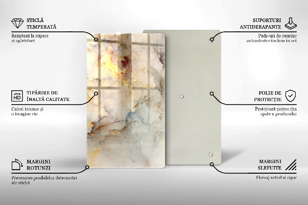 Kuchynská doska zo skla Textúra mramoru so zlatom