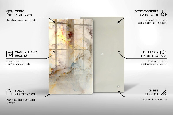 Kuchynská doska zo skla Textúra mramoru so zlatom