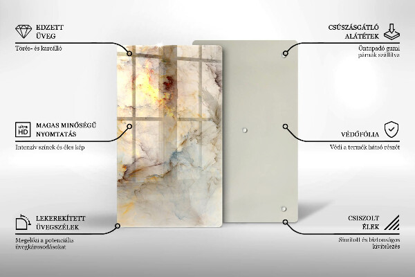 Kuchynská doska zo skla Textúra mramoru so zlatom