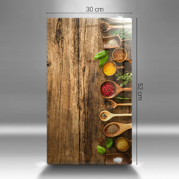 Kuchynská doska zo skla Drevené lyžice korenia
