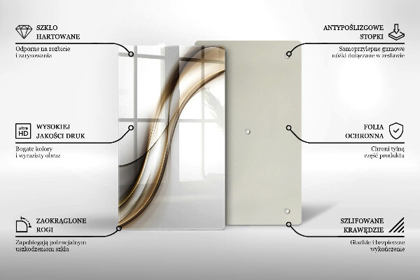 Kuchynská doska zo skla Mäkké línie abstrakcie