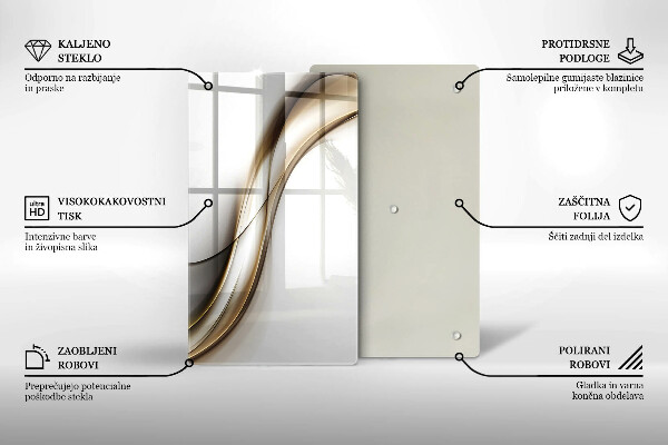 Kuchynská doska zo skla Mäkké línie abstrakcie