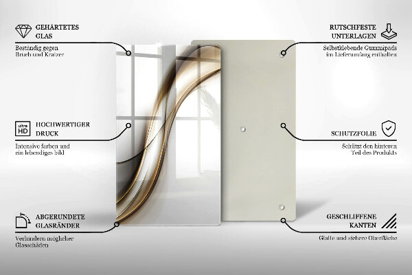 Kuchynská doska zo skla Mäkké línie abstrakcie